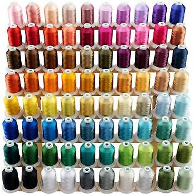 New brothread 80 Spools Polyester Embroidery Machine Thread Kit 1000M 1100Y Each Spool - Colors Compatible with Janome and Robison-Anton Colors
