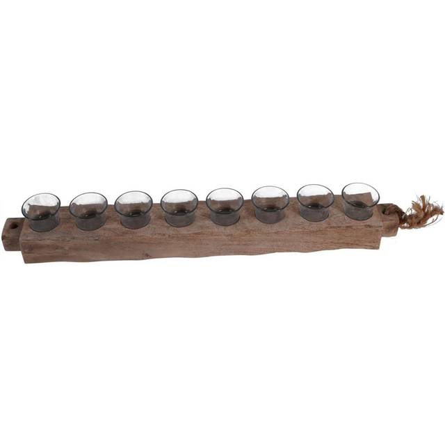 Felder Wood Tabletop Votive Holder - Beige (34.29cm H X 73.66cm W X 25.4cm D)