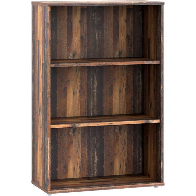 Latitude Run Belniak Tall Narrow Bookcase in Vintage Oak Brown (2 Shelves) 111"H x 72.60"W x 34"D