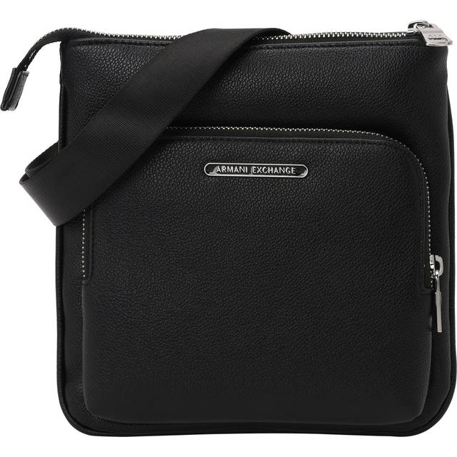 Men's Armani Exchange Mens Faux Leather Messenger Bag - Black UC001 - Size: ONE size