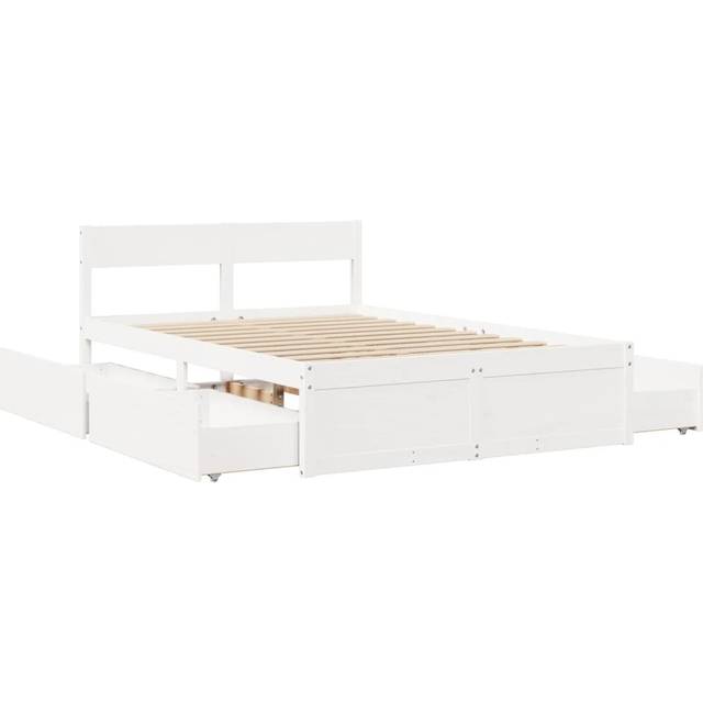 vidaXL Bed Frame without Mattress White 120x200 cm Solid Wood Pine