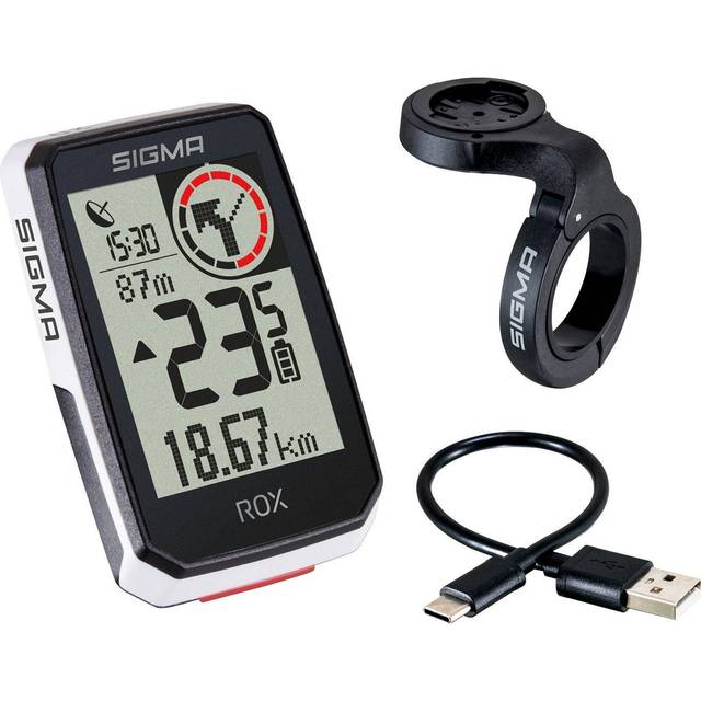 SIGMA SPORT ROX 2.0 White Top Mount Set | Cykel dator trådlös GPS & navigering inkl. OVERCLAMP BUTLER | Outdoor GPS navigering för Pure Driving Pleasure