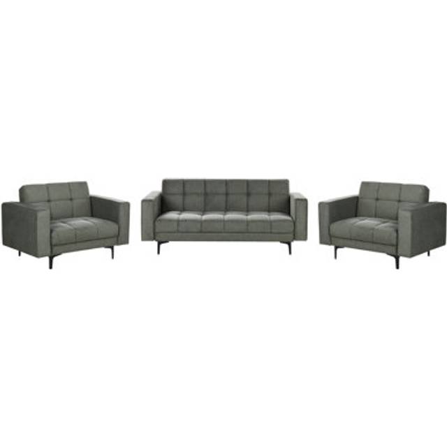 Beliani Fabric Living Room Set Green Alnes, Green