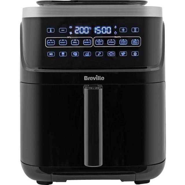 Breville Halo oljefri fritös – 7 l digital oljefri fritös med SteamFry-teknik, 1 700 W, svart [VDF133X] EU-kontakt