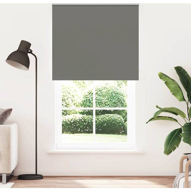 vidaXL Rullgardin mörkläggning grå 140x230 cm tyg bredd 136,6 cm