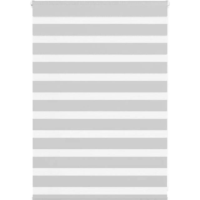 vidaXL Zebra Blind Light Grey 115x100 cm Fabric Width 110.9 cm Polyester