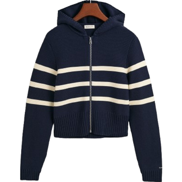 Striped Breton Knit Sweater Junior, EVENING BLUE, 158-164