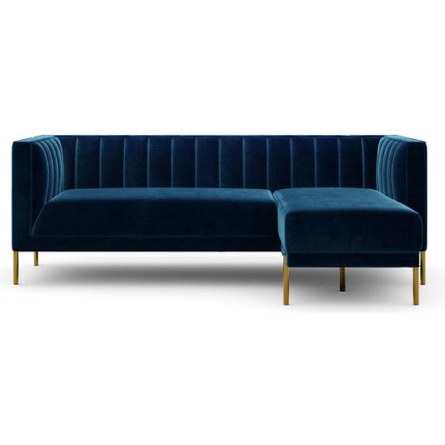 Bellamy Luxe Velvet Right Hand Corner Chaise - Navy