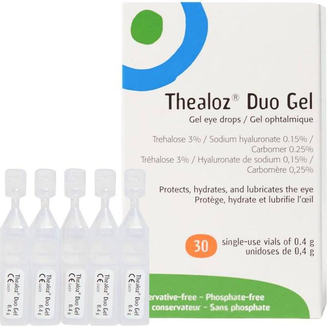 Thea Thealoz Duo Gel ögondroppar för torra ögon Konserveringsmedelsfri gel 30 st