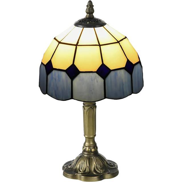 HOMCOM Antique Table Lamp, for Bedroom Bedside, Bulb not Included, Blue, Blue
