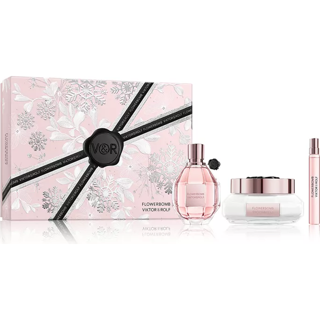 Viktor & Rolf FlowerBomb Christmas Edition Gift Set 100ml EDP + 10ml EDP Travel Spray + 200ml Body Cream
