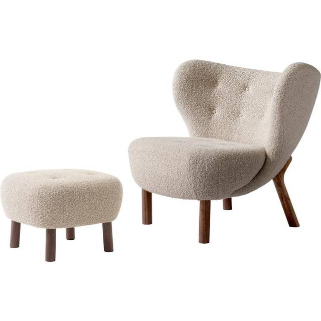 &Tradition Little Petra VB1 fåtölj inkl. pouf ATD1 Oljad valnöt-Karakorum 003