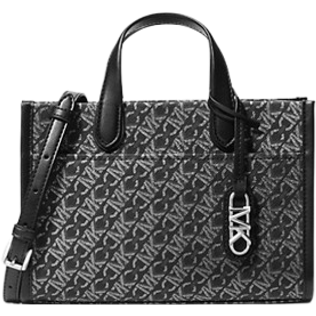 Michael Kors, Handbags, female, Black, ONE SIZE, Gigi Large Empire Logo Jacquard Tote Bag