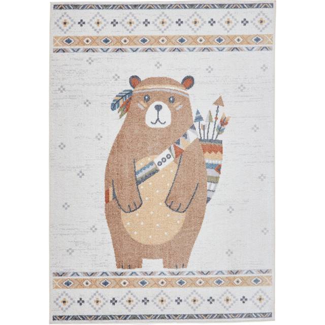 Think Rugs Vida Kids Washable Bear Rug - Multi