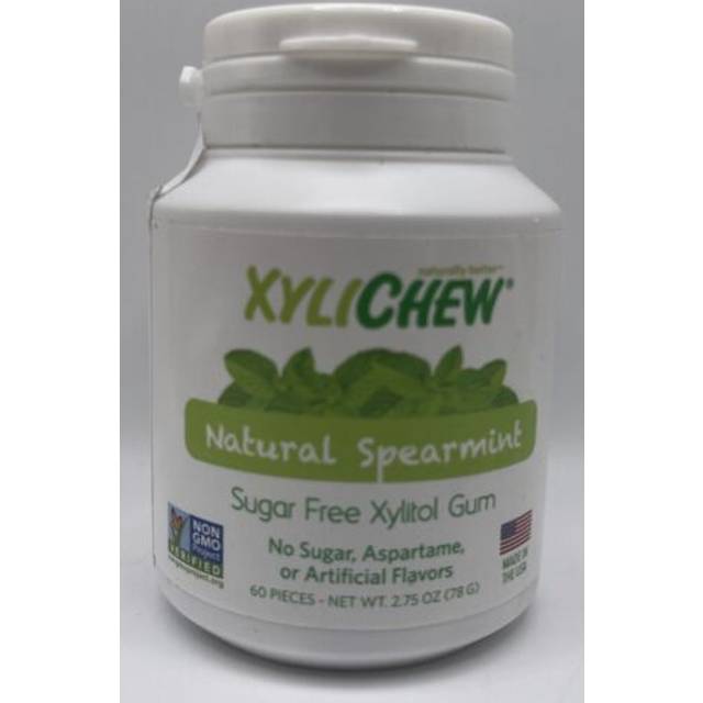 100% Xylitol Chewing Gum Jars - Non GMO, Gluten, Aspartame, and Sugar Free Gum -Bad Breath and Dry Mouth 60 Count