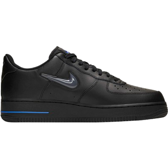 NIKE Air Force 1 Jewel Sneaker för män, 40.5 EU, Black Dark Grey Racer Blue, 40.5 EU