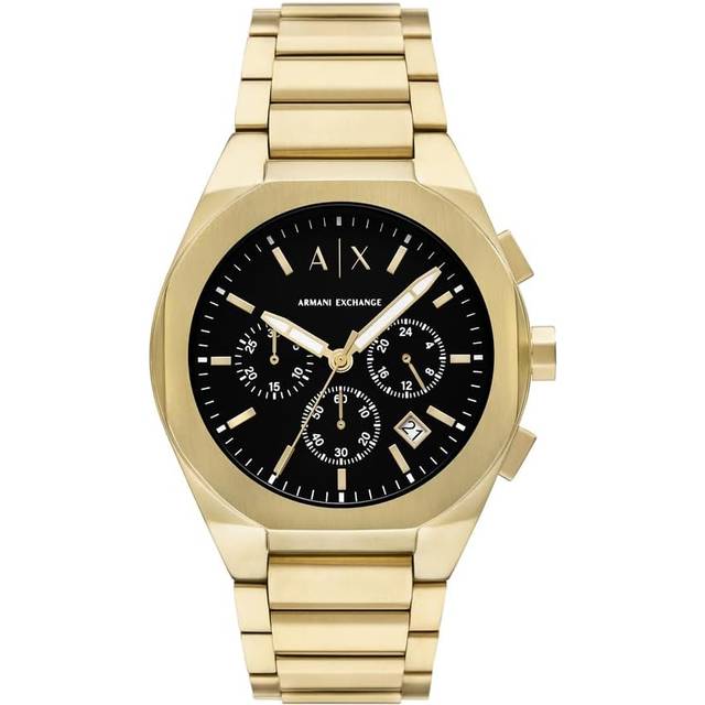 Armani Exchange analog kvartsklocka för män med rem i rostfritt stål AX4180, Guld, armband