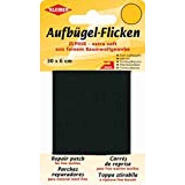 Kleiber Extra Soft Fine Cotton Iron On Repair Tape  30cm x 6 cm  Black