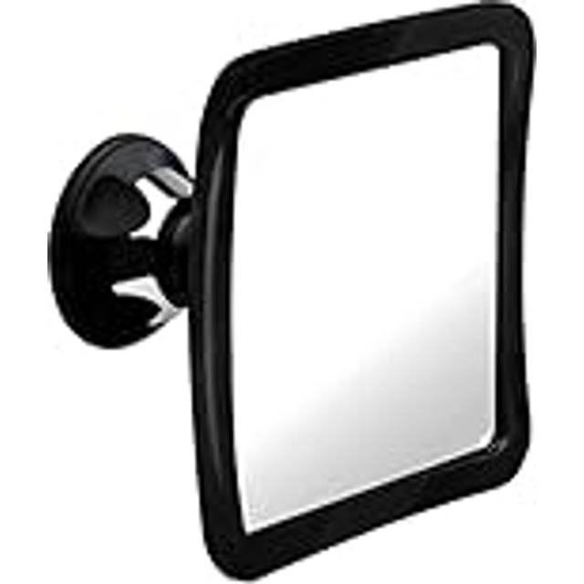 MIRRORVANA Fogless Shower Mirror for Shaving with Upgraded Suction  Anti Fog Shatterproof Surface and 360 Swivel  1X Magnifying  6.3 x 6.3 Inch (Black