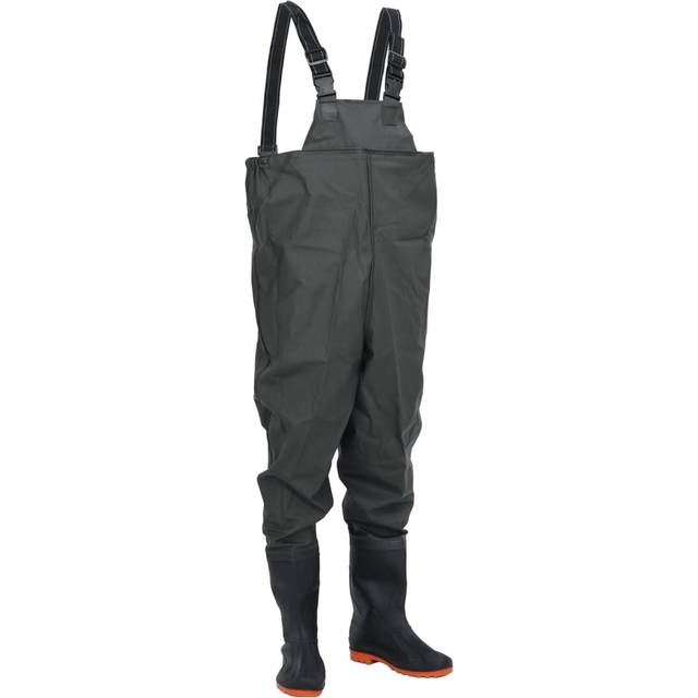 vidaXL Chest Waders with Boots Dark Green Size 39
