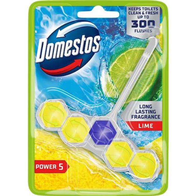 Domestos Power 5 Toilet Rim Block Freshener Lime 50G