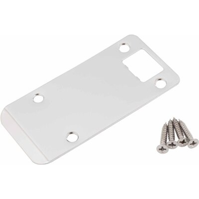 "Round Corner Extended Lip Strike Plate  2-1/4"""" x 4""""  (4-1/2"""" Overal"