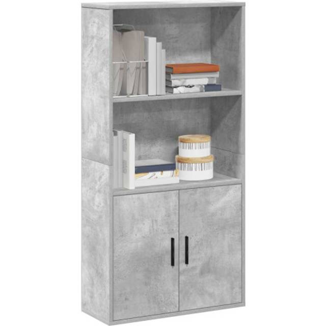 vidaXL Bokhylla betonggrå 60x24x120 cm konstruerat trä