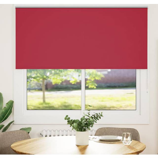 vidaXL Roller Blind Blackout Red 145x175 cm Fabric Width 141.6 cm Polyester
