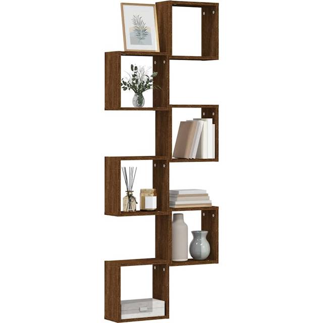 vidaXL Wall Cube Shelves 6 pcs Brown Oak 30x15x30 cm