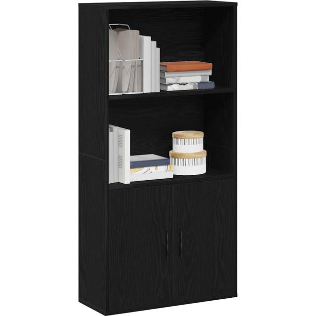 vidaXL Bokhylla svart ek 60x24x120 cm konstruerat trä