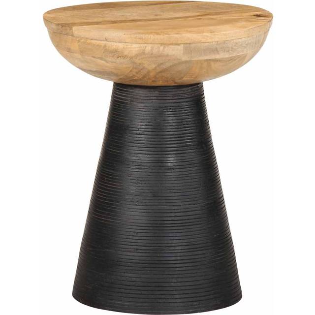 vidaXL Side Table Black Ø37x45 cm Solid Wood Mango