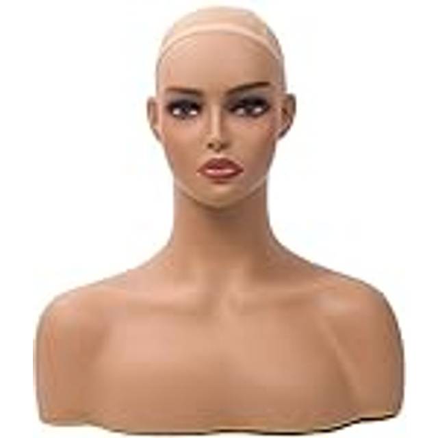 JINGFA Mannequin Head with Shoulder Display Manikin Head Bust for Wigs Makeup Beauty Accessories