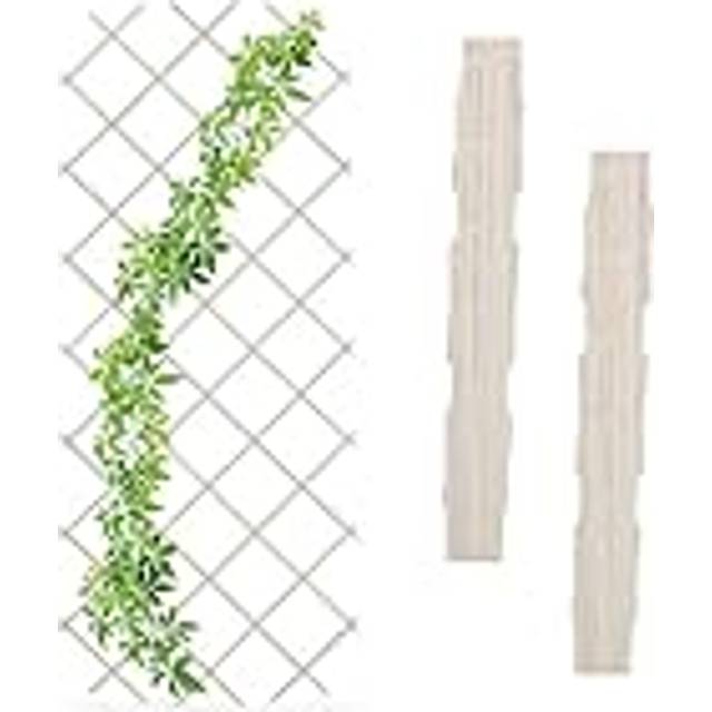 Relaxdays - 3x Garden Trellis, Support for Climbing Plants, for Balcony & Terrace, Extendable, Wooden Wall Frame, White