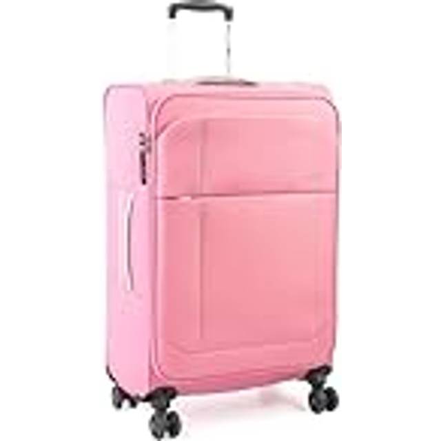 Odyssey Large Lightweight Suitcase Luggage with 4 Spinner Wheels - Pink - Medium
