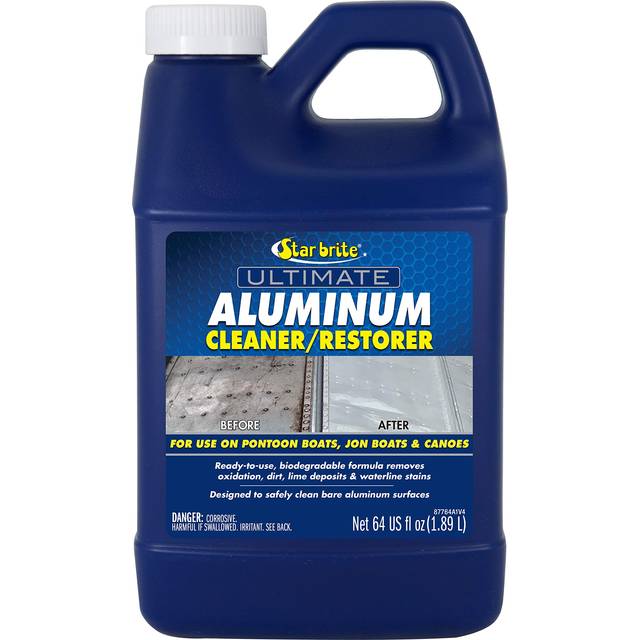 STAR BRITE Ultimate Aluminum Cleaner & Restorer - Aluminum Boat Cleaner - Perfect for Pontoon Boats  Jon Boats & Canoes (NO SPRAYER) - 64 OZ (087762)