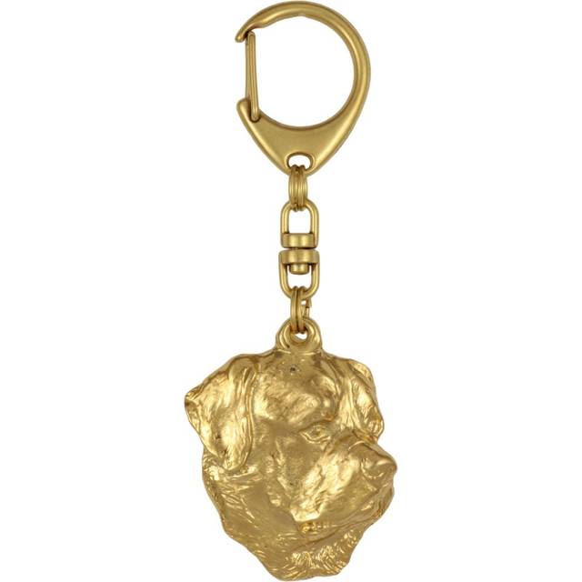Rottweiler, Rott, Rottie I - Gilded key ring with dog, handbag decoration, luxury accessory by Art-Dog brand