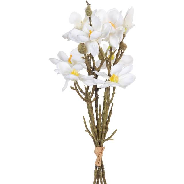 BigBuy Home Vit grön bukett 37 x 20 x 41 cm magnolia