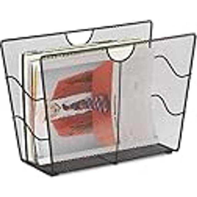 Mesh Newspaper Stand Metal Newspaper Bin Freestanding Rack HWD 27 x 39 x 17 cm Black