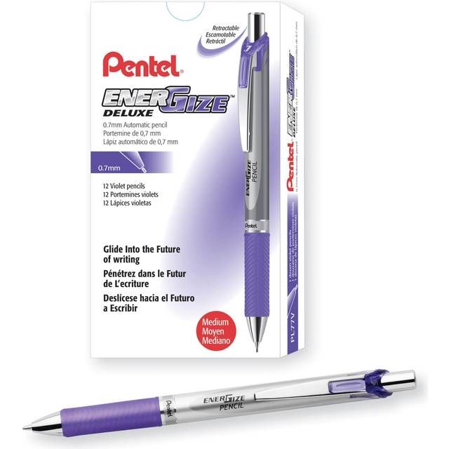 Pentel EnerGize Mechanical Pencil (0.7mm) Violet Accents  Box of 12 (PL77V)