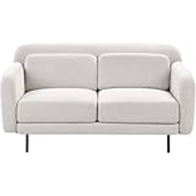 Beliani Fabric Sofa Off-white Liland, White