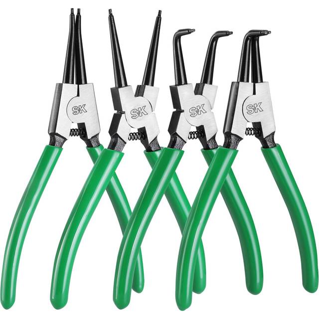 SK 4Piece Snap Ring Pliers Set  7Inch InternalExternal Circlip Pliers with StraightBent Jaw  Tip Diameter 564  Premium CR