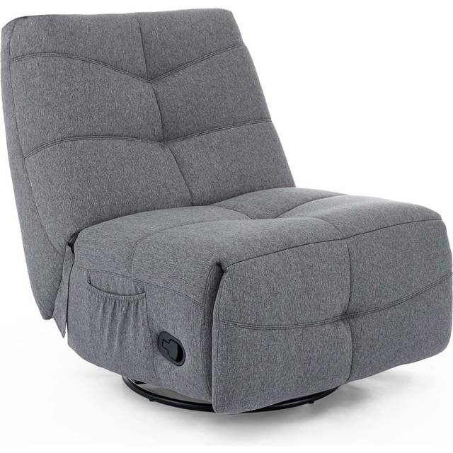 AUSTIN SWIVEL & ROCKER MANUAL FABRIC RECLINER CHAIR GREY