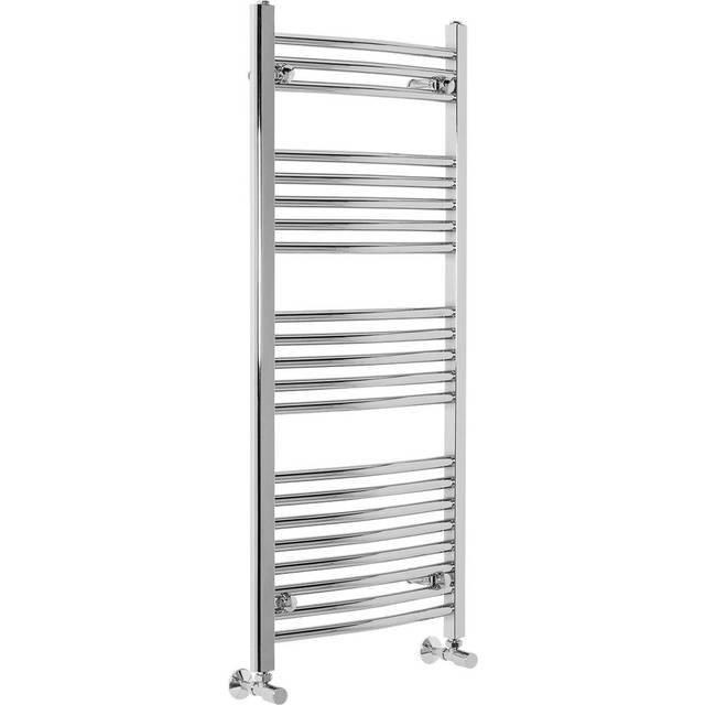 Stamper Vertical Curved Towel Rail - Chrome (115cm H X 50cm W X 3cm D)