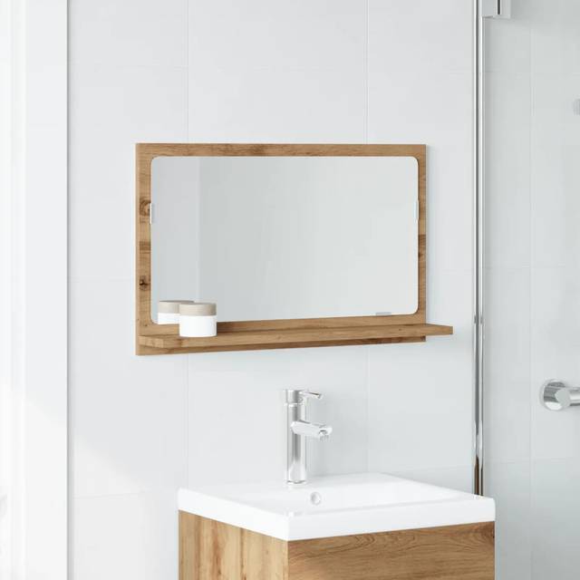 Dorlene Framed Wall Mounted Bathroom Mirror - Old Wood (37cm x 60cm)