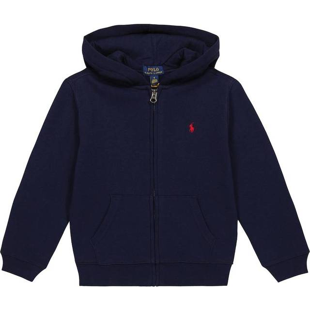 Kids Cotton Blend Hooded Cardigan - Navy Blue - M