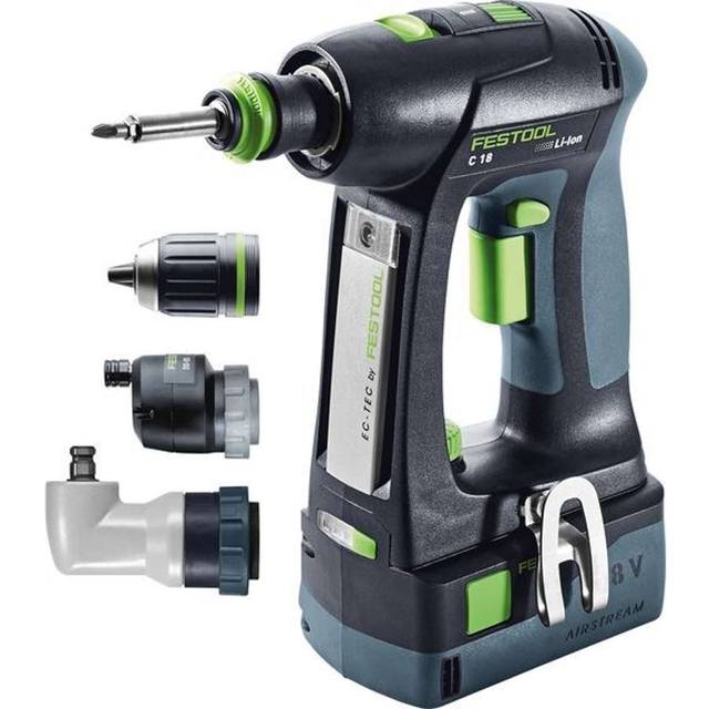 Skruvdragare/borr Festool C 18 HPC 4,0 I-Set; 18 V; 2x4,0 Ah akum batt.