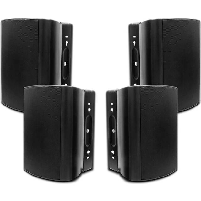Herdio 6,5" bluetooth utomhus högtalare - 800 W högtalare utomhus högtalare med källa stereoförstärkarbox idealisk för utomhusterrass Veranda trädgård (4 svart)