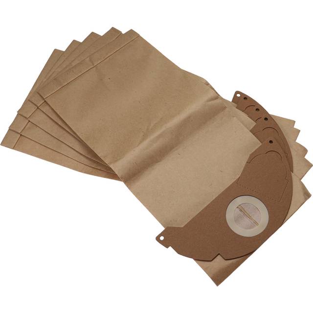 Vhbw - 5x Vacuum Cleaner Bag compatible with Kärcher wd 2 Premium Basic Vacuum Cleaner, paper, Brown