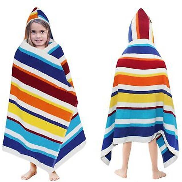 ORIGINAL KIDS Hooded Bath Towel Wrap - 100% Cotton Terry Large Oversized Hooded Kids Towel - Toddler Shower Pool Beach Towel - Soft Plush Ab