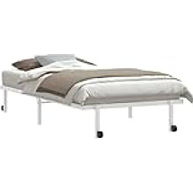vidaXL Bed Frame without Mattress Foldable White 100x200 cm Steel